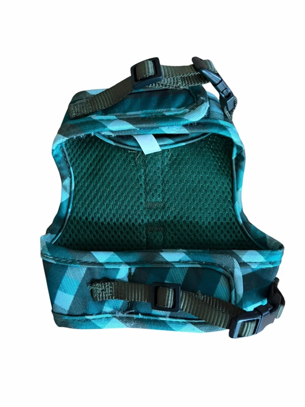Green Plaid Dog Harness with Matching 6’ Leash size XS